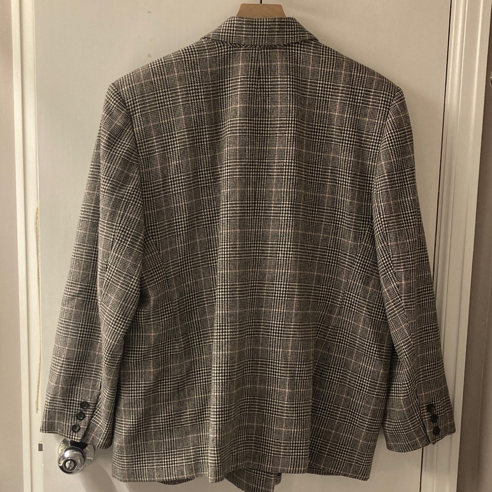 VTG Pendleton 100% Virgin Wool Windowpane Glenn Plaid Blazer Double Breasted 20W - Picture 4 of 11